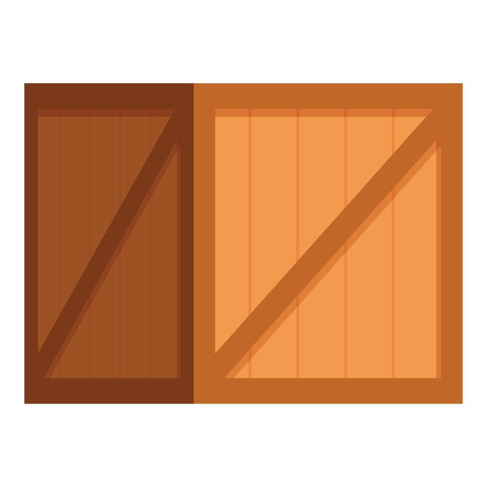 Two big wooden crates are standing next to each other vector