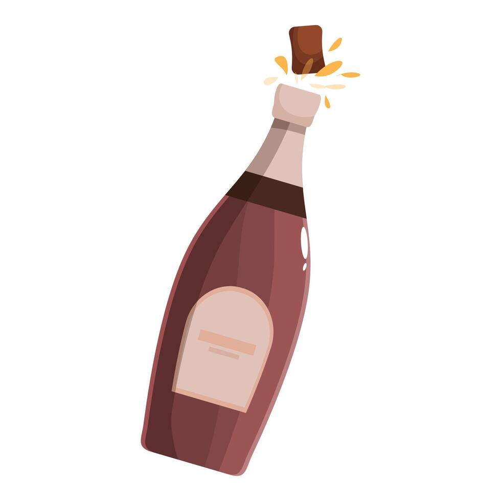 Champagne bottle popping its cork with festive bubbles vector