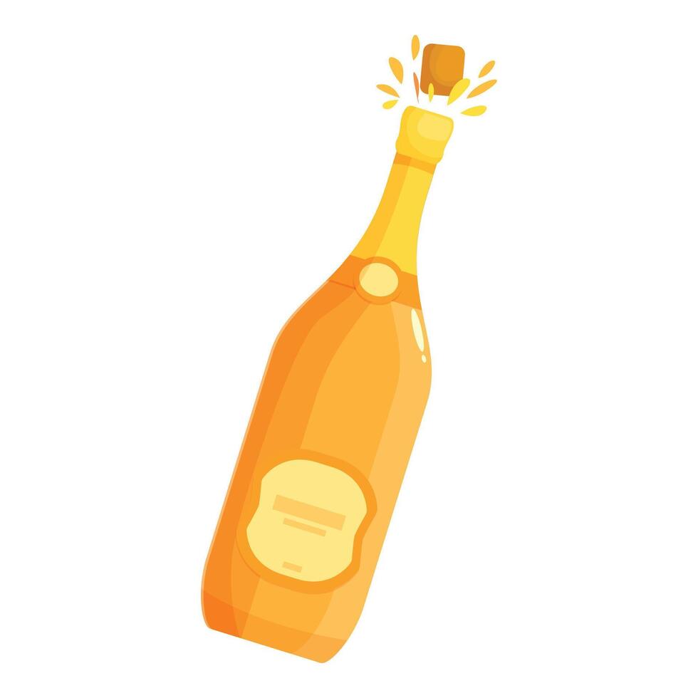 Champagne bottle popping its cork with golden bubbles vector
