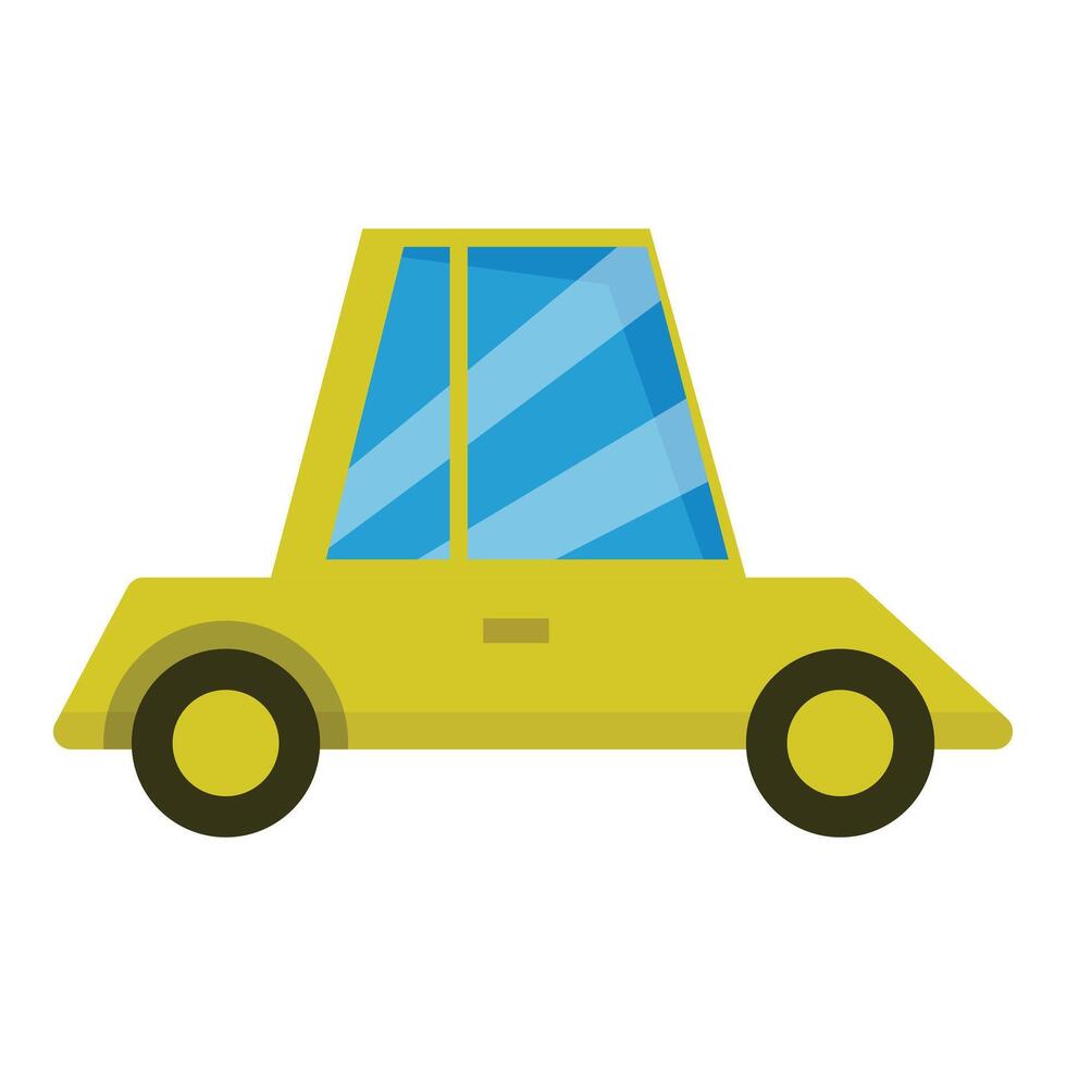 Yellow car driving side view modern design vector