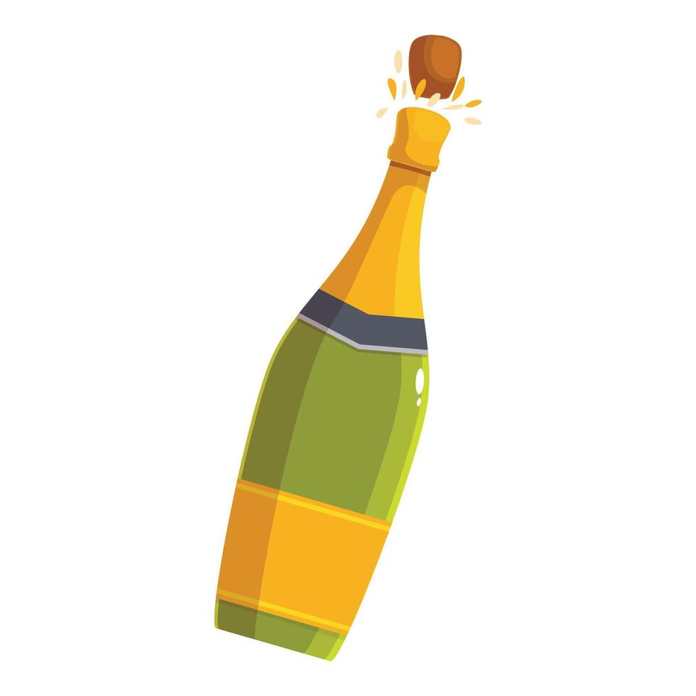 Sparkling wine bottle popping cork celebrating success vector