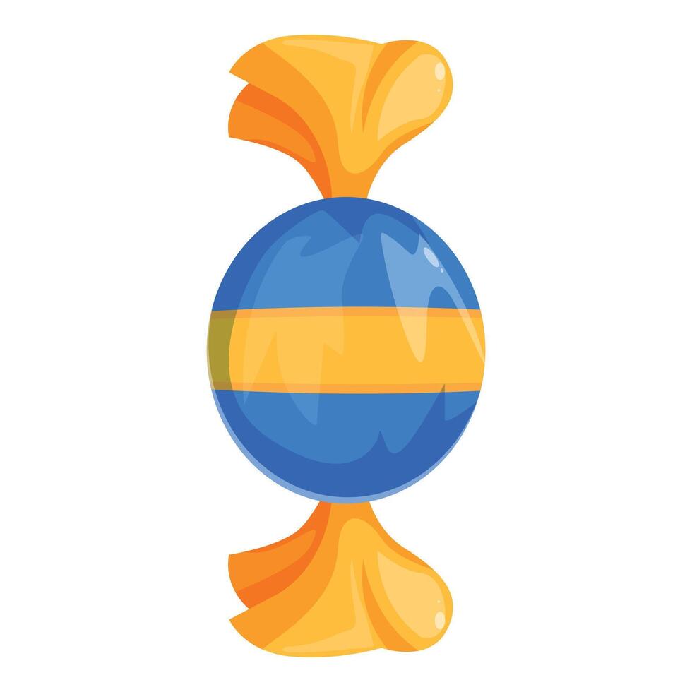 Blue and orange round candy with wrapping paper vector