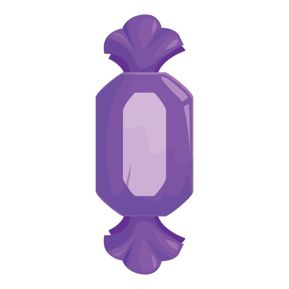 Purple wrapped candy with blank label appetising sweet vector