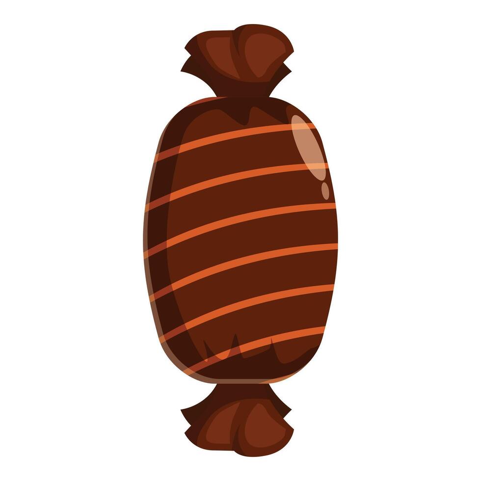 Chocolate candy wrapped in foil with orange stripes is waiting to be eaten vector