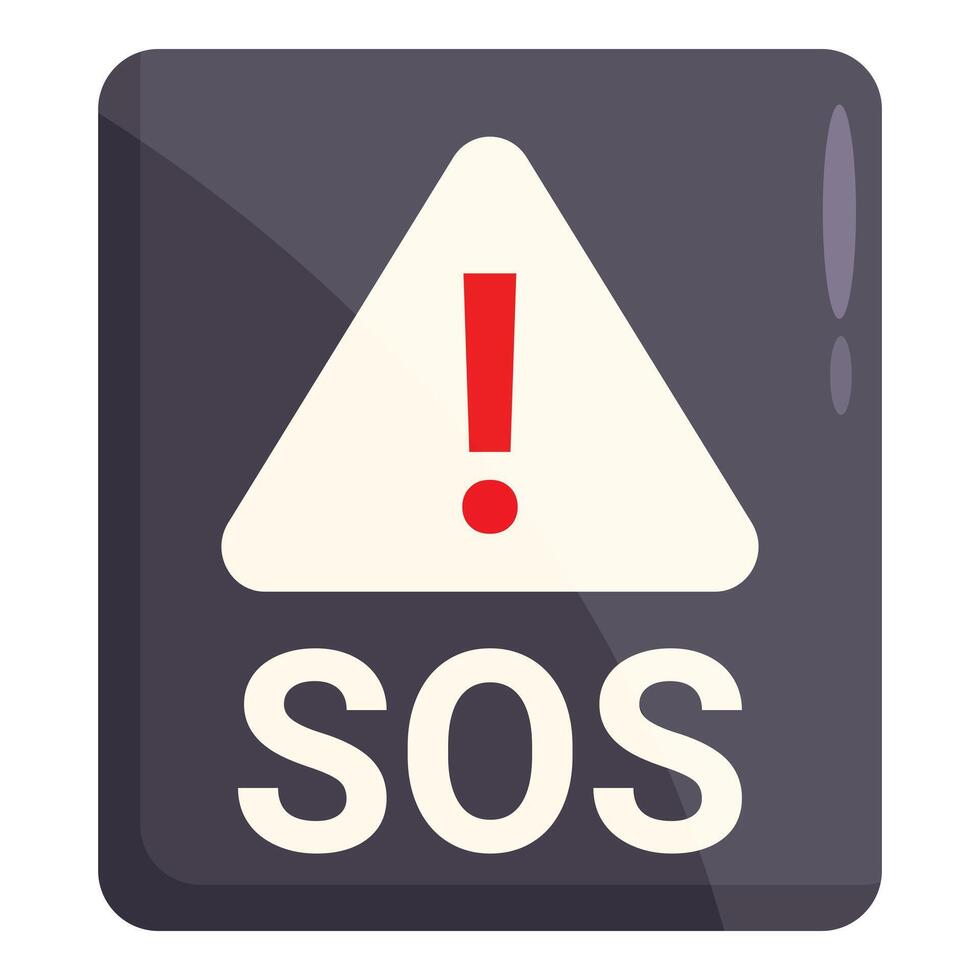Sos sign showing danger alerting people vector