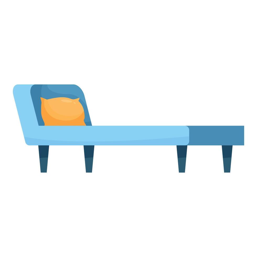 Modern blue chaise lounge sofa with yellow pillow for living room furniture design vector