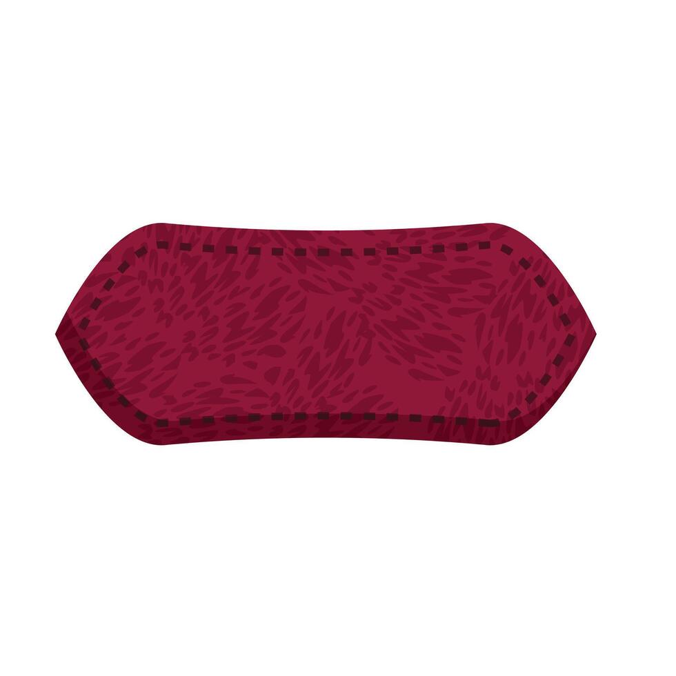 Blank red leather clothing label with stitching showing concept vector