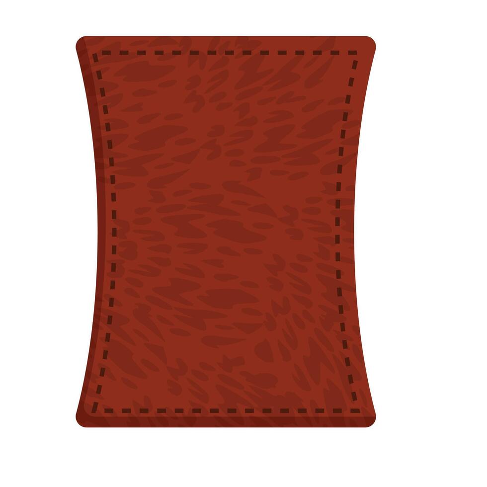 Brown leather label with a sewing stitch is shown vector