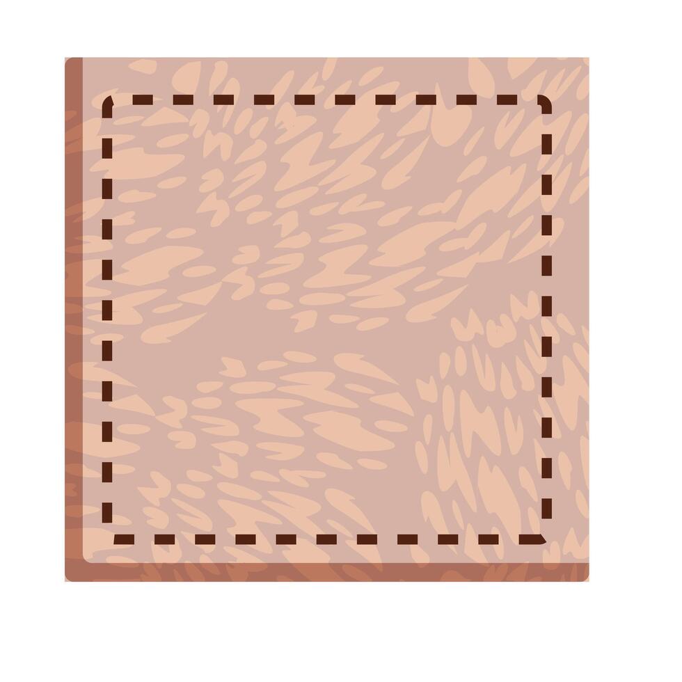 Leather label showing animal print and stitching detail vector