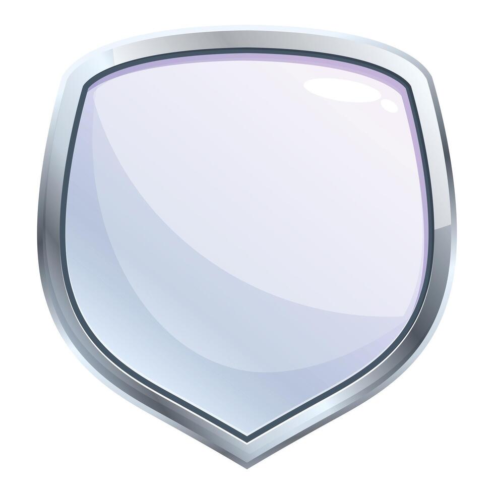 Silver shield providing protection with empty space for design vector