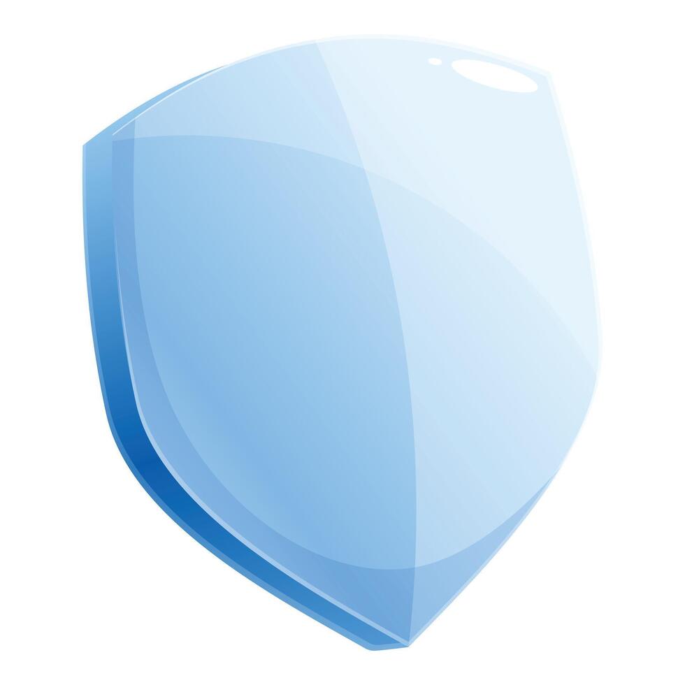 Blue glass shield providing protection and security vector