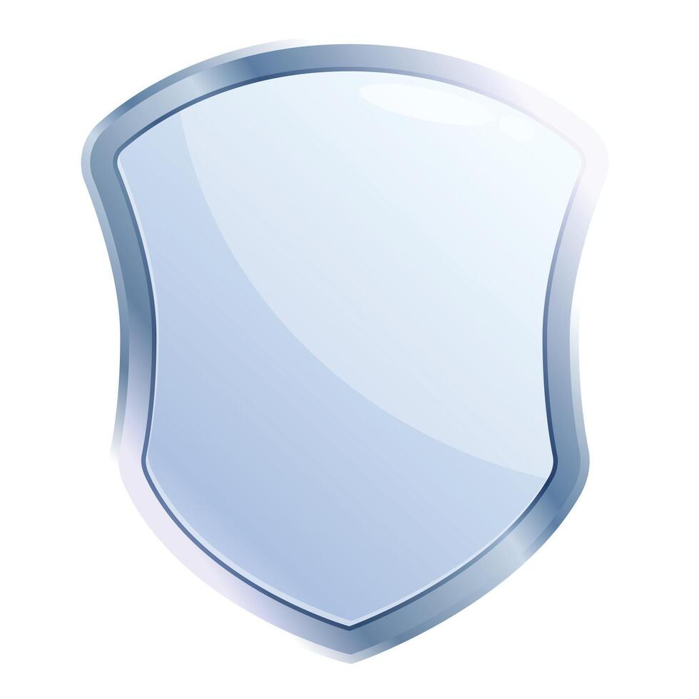 Shiny metal shield providing protection with copy space vector