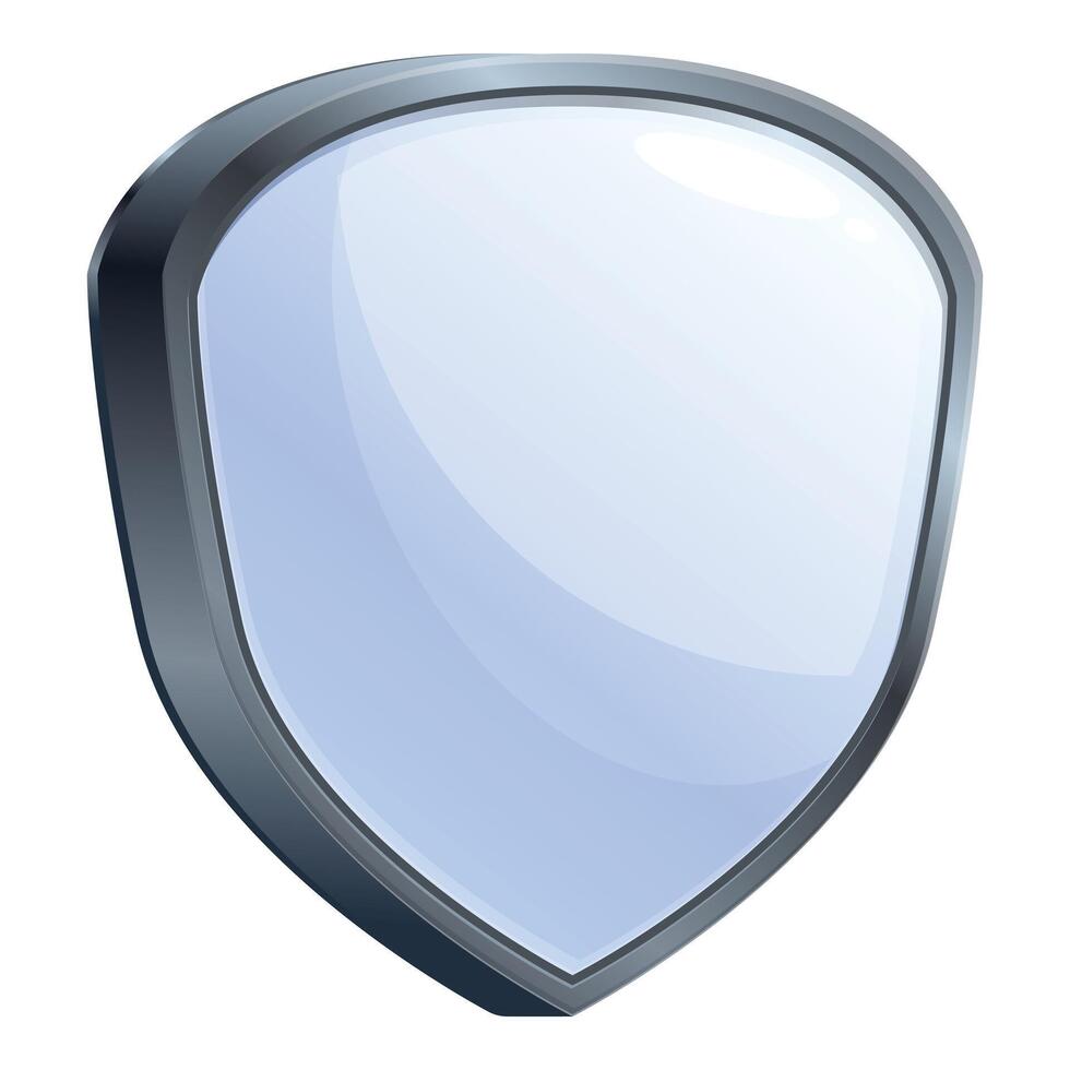 Blue glossy shield protecting from danger vector