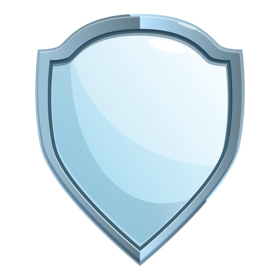 Shiny metallic shield providing protection vector