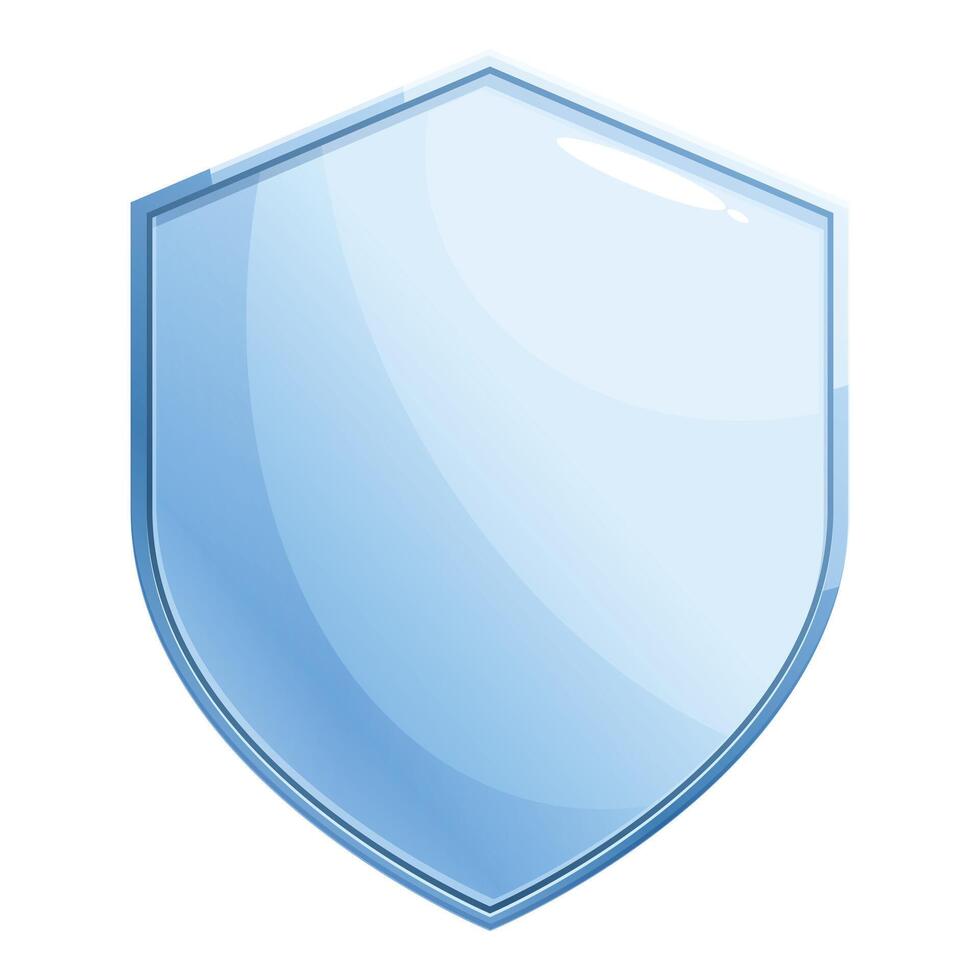 Blue shield providing protection and security vector