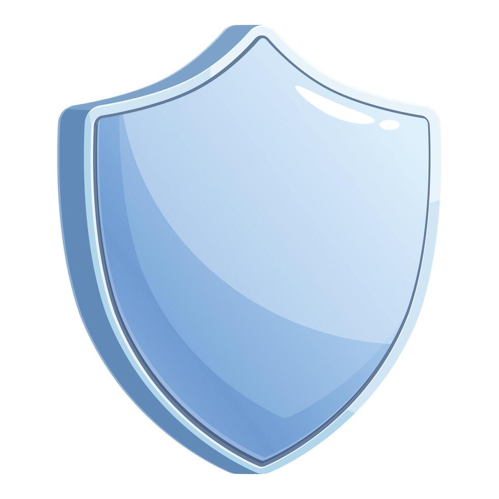 Cartoon blue shield providing security and safety vector