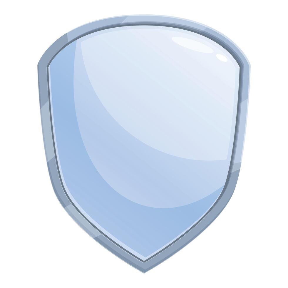Blue shield providing protection with metal frame vector