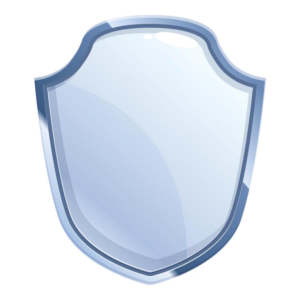 Blank shiny chrome shield providing protection and security vector