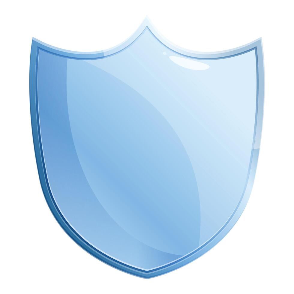 Blue shield providing protection and security vector