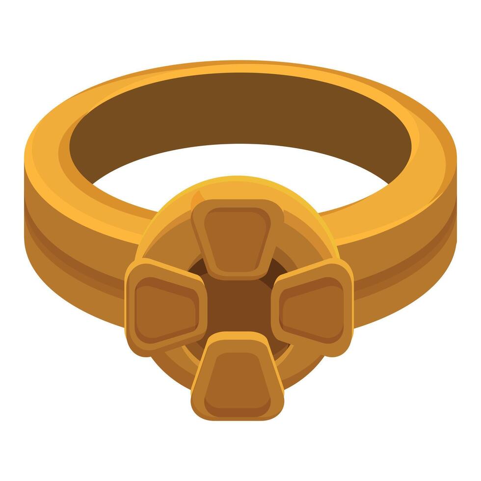 Golden ring showing off its facets with a large centerpiece vector