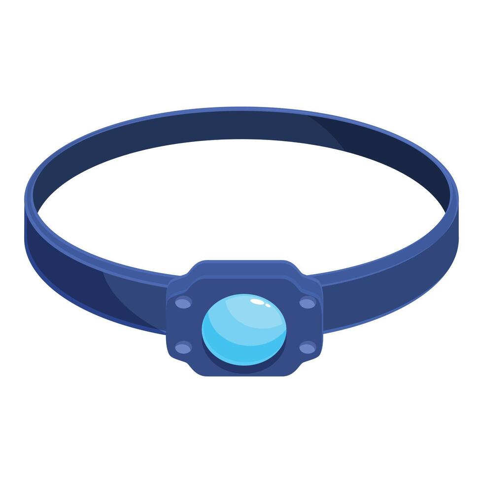 Elastic headlamp flashlight for working in the dark with led light vector