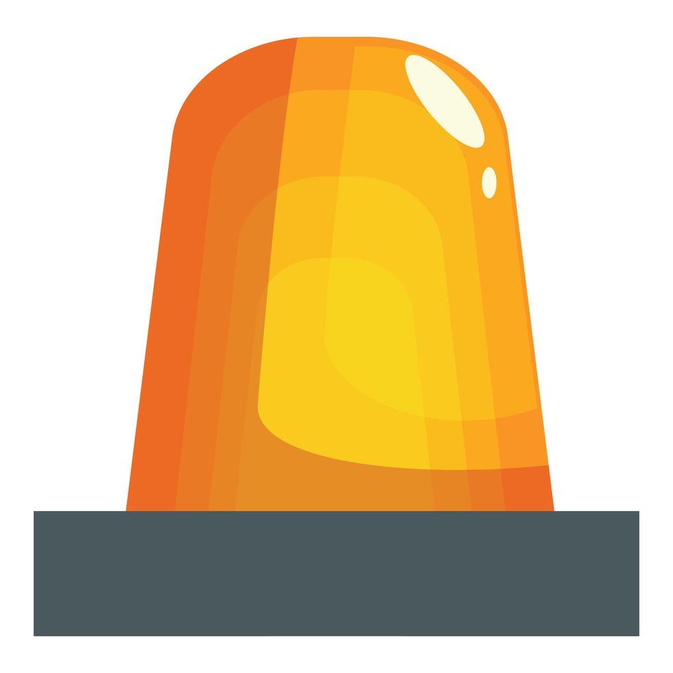 Orange emergency flashing siren light signaling danger vector