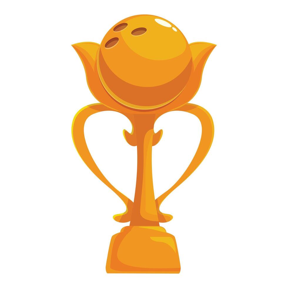 Golden bowling trophy celebrating victory in a tournament vector
