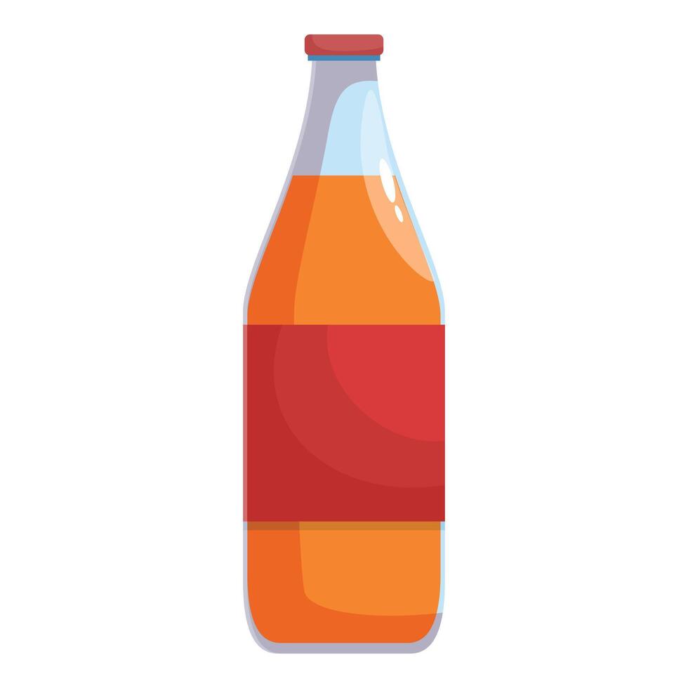 Glass bottle containing sparkling orange juice with blank label vector