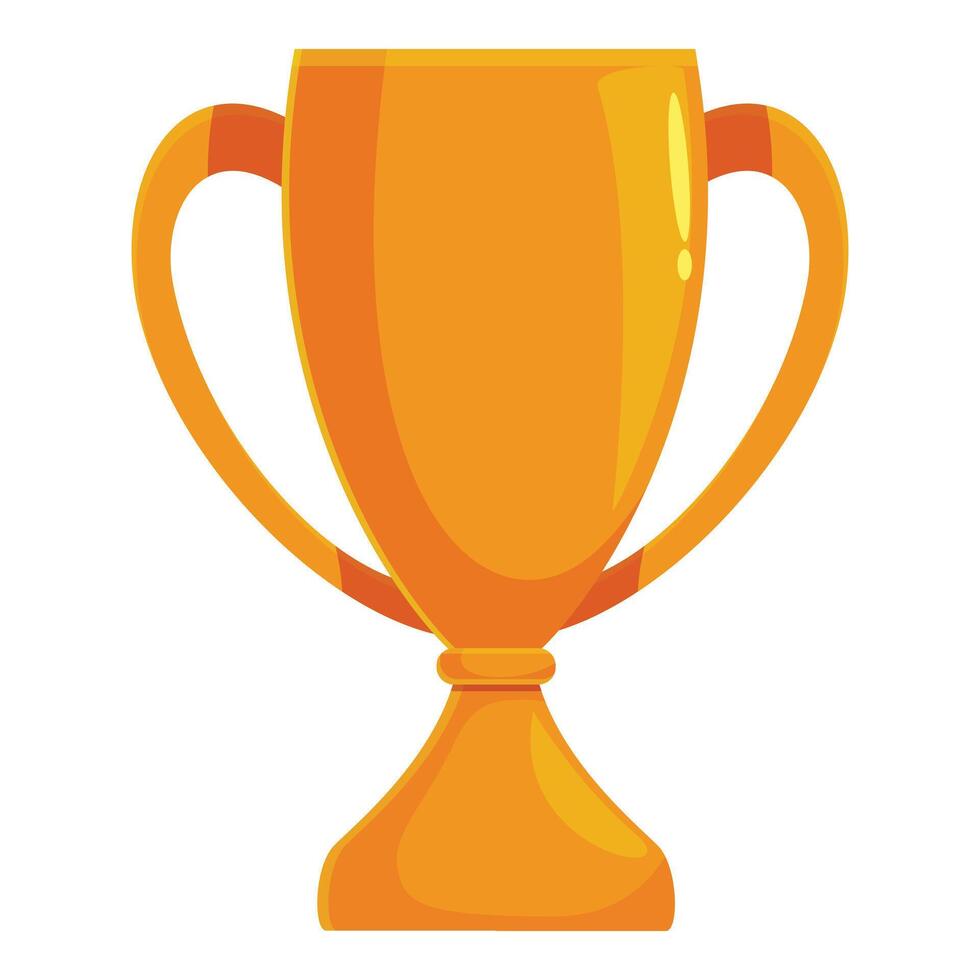Golden trophy cup standing on white background awarding the winner vector