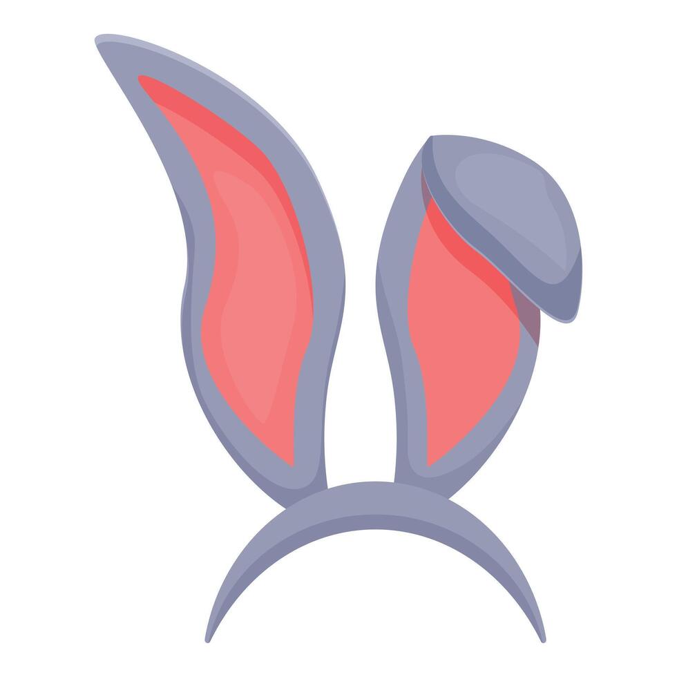 Grey bunny ears headband with pink inside for costume parties vector
