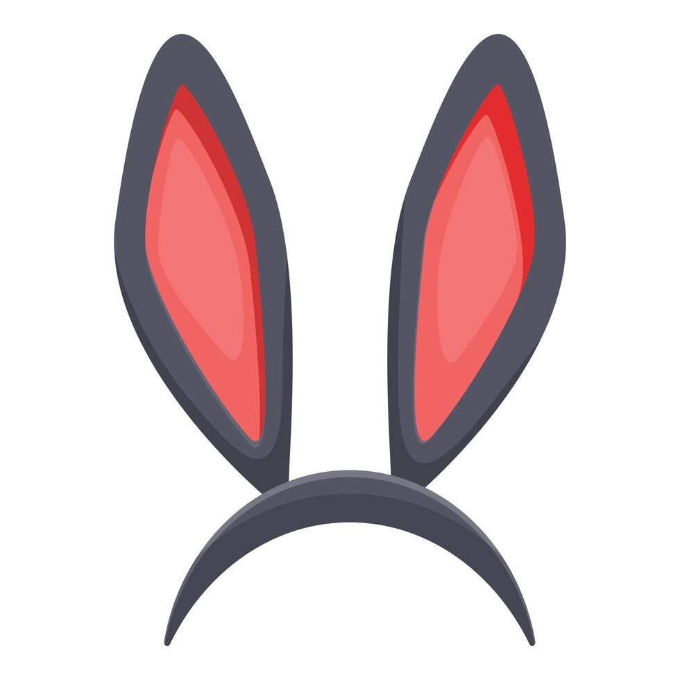 Grey bunny ears headband with red inside for party costume vector