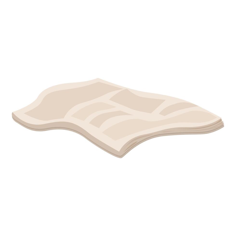 Blank newspaper lying down with bent pages vector