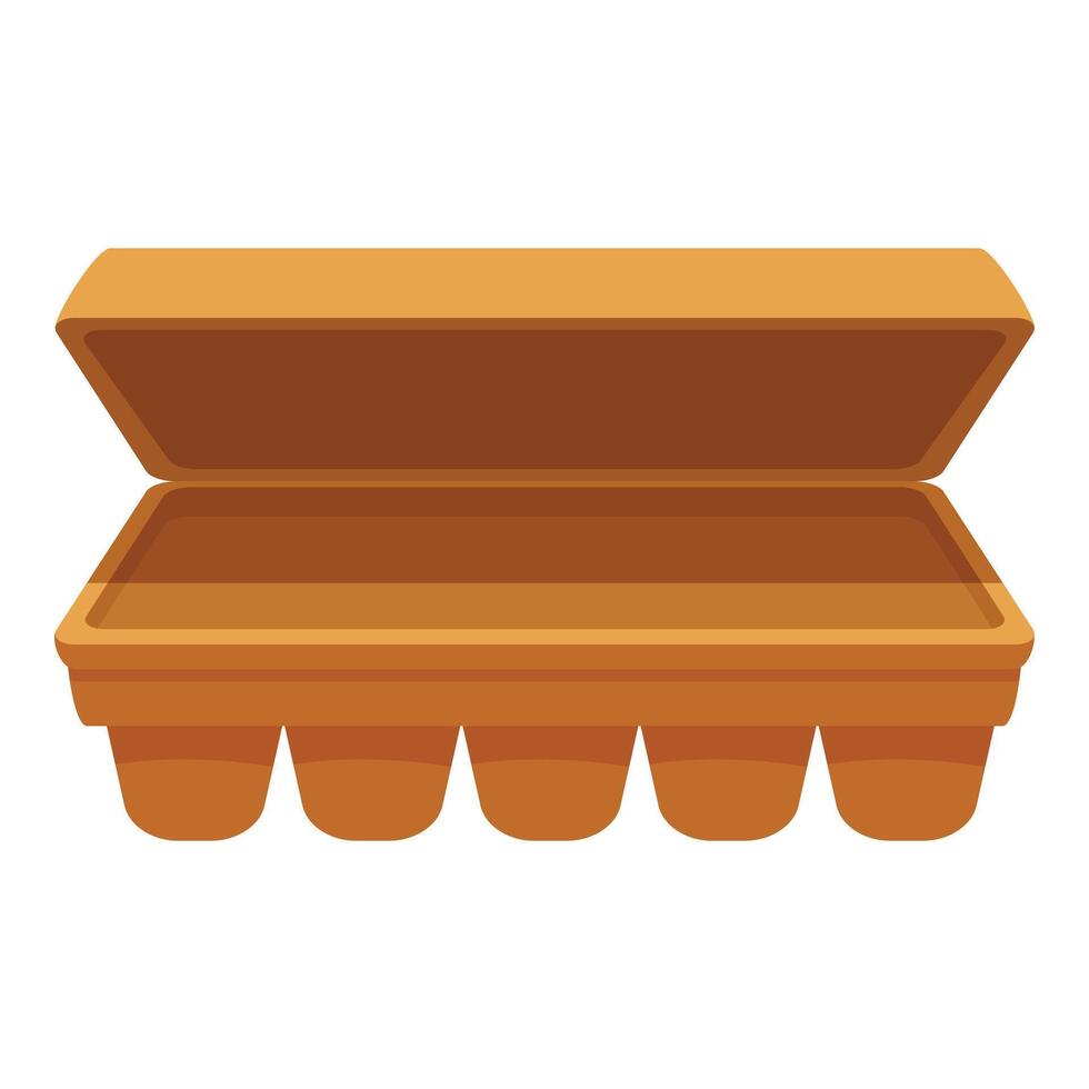 Empty open egg carton container holding half dozen eggs vector