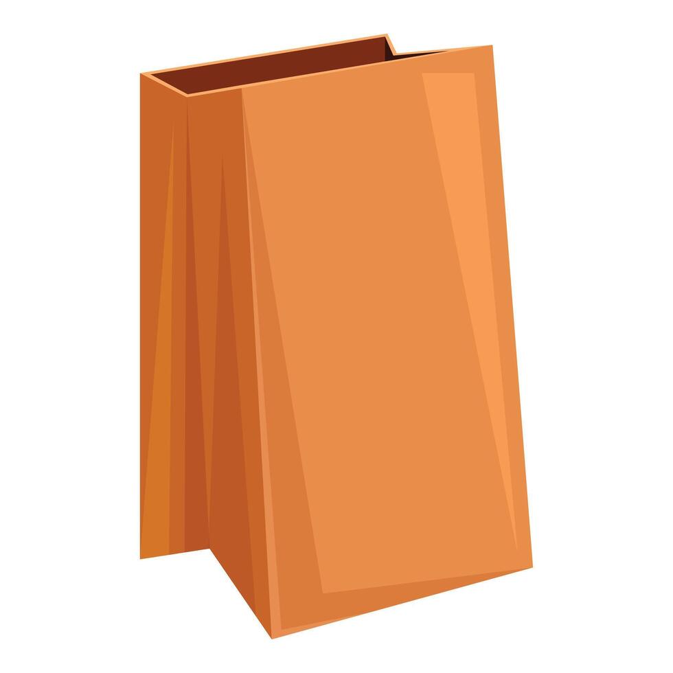 Brown paper bag standing up packaging mockup vector