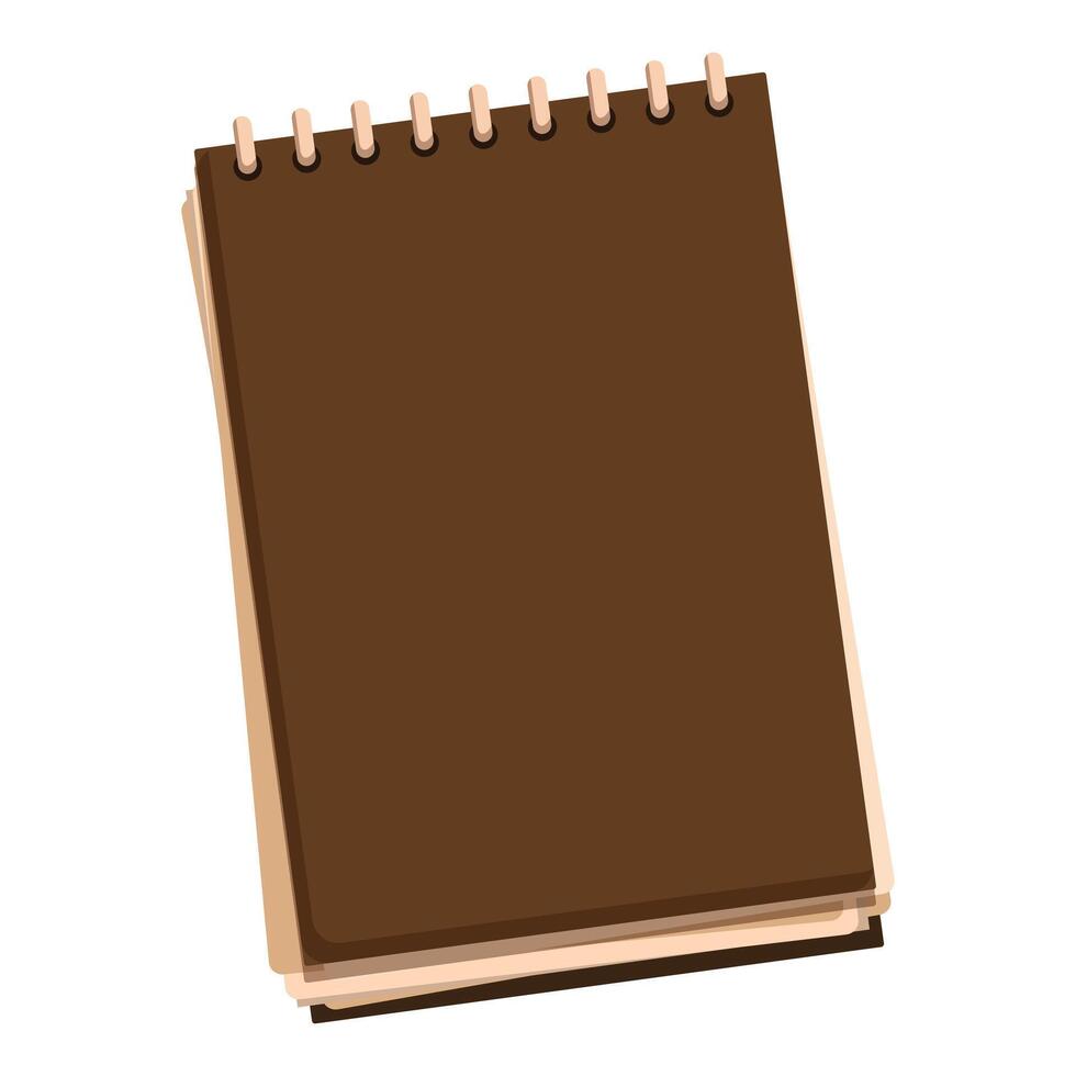 Brown notebook showing nothing is written vector