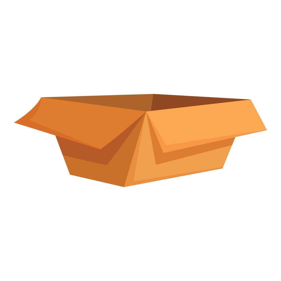 Square cardboard box standing open empty packaging vector