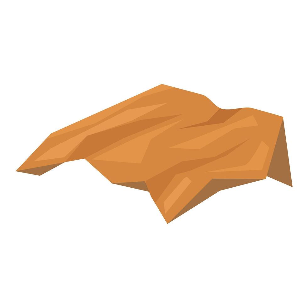 Brown crumpled piece of paper is flying in the air vector