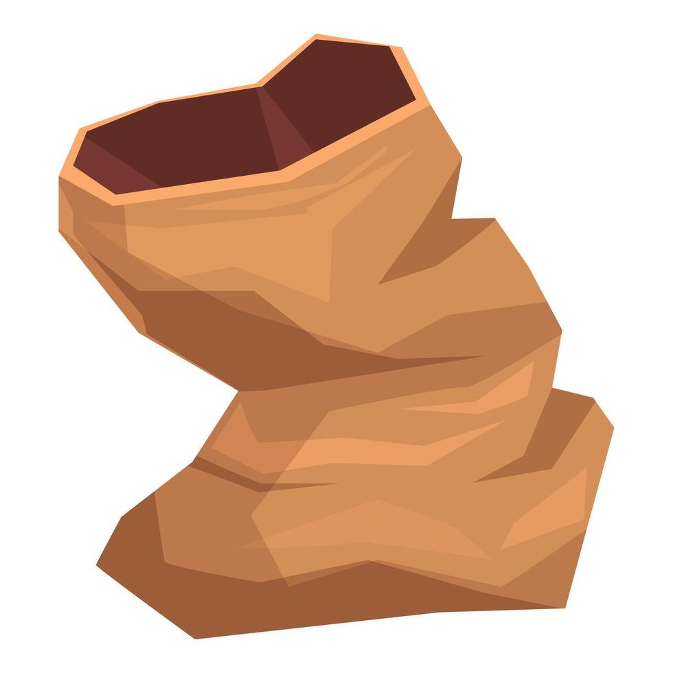 Crumpled brown paper bag standing open and empty vector