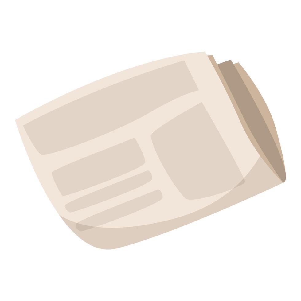 Folded newspaper lying open showing blank columns for news and information vector