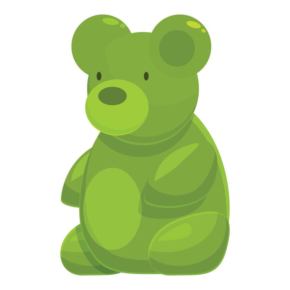 Green toy bear sitting with shiny skin vector