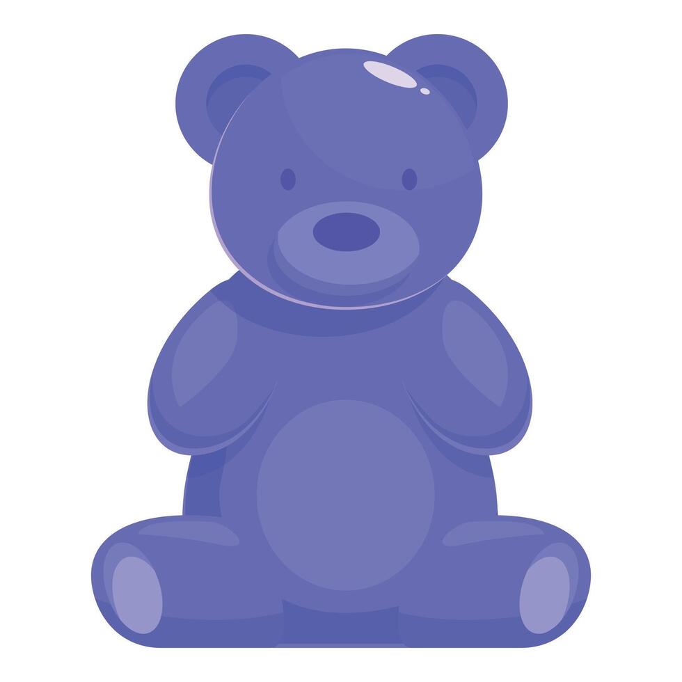Blue gummy bear sitting down isolated on white background vector