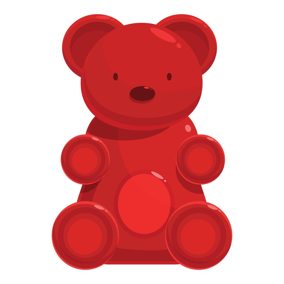 Red gummy bear candy sitting down vector