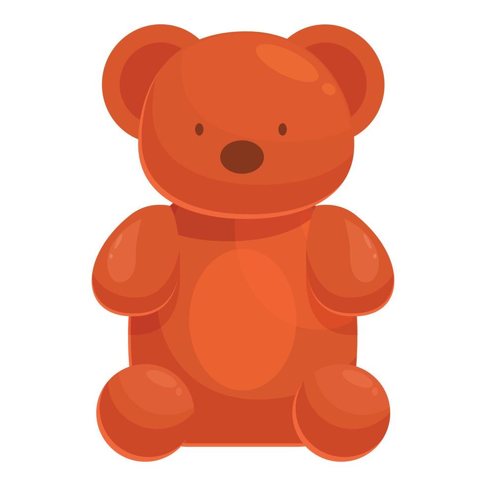 Orange gummy bear sitting down with a smile vector