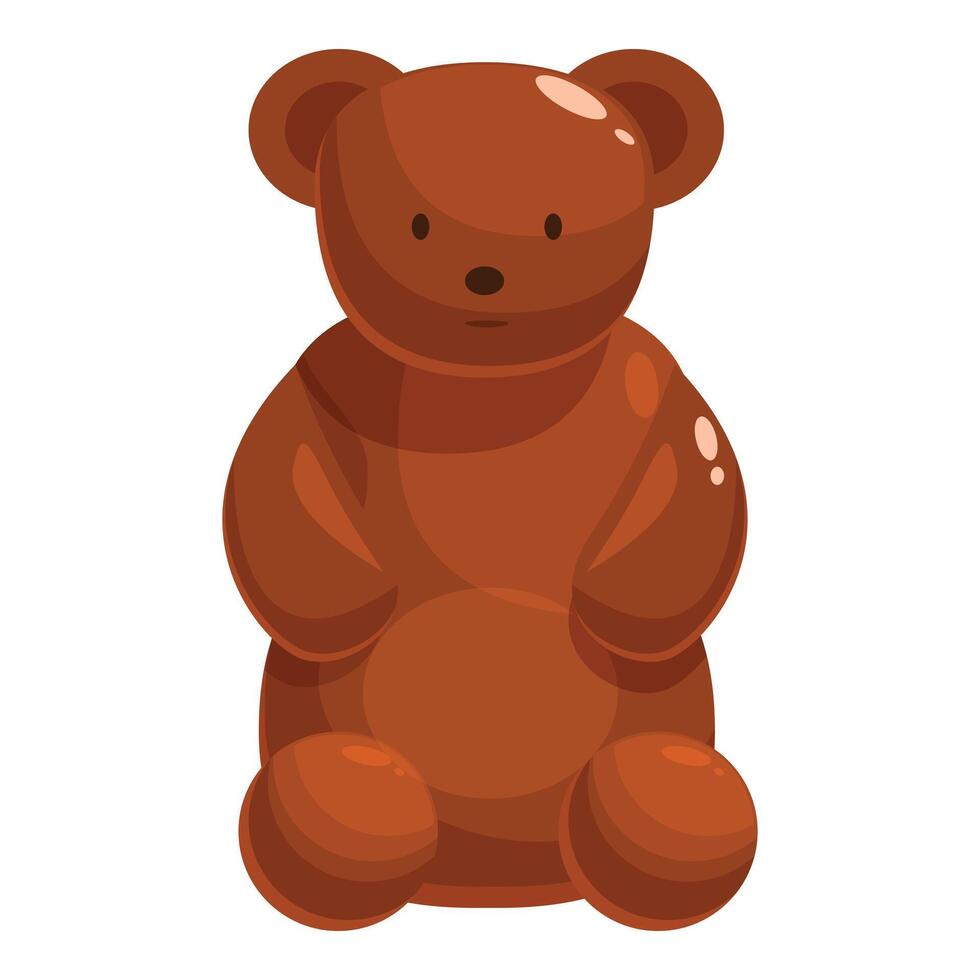 Chocolate teddy bear candy sitting and looking forward vector