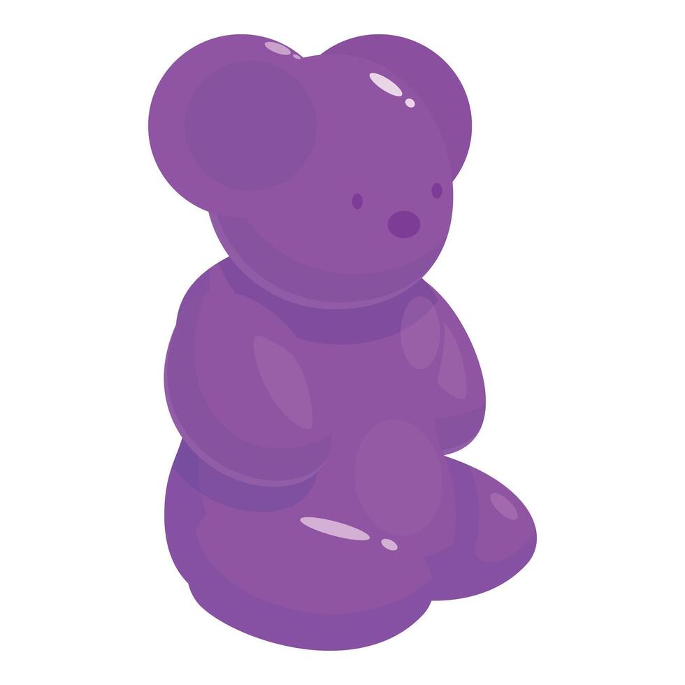 Purple gummy bear sitting with a cute expression vector