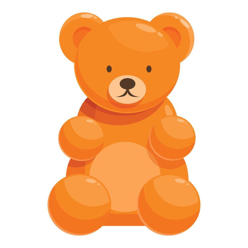 Orange gummy bear sitting with a smile on its face vector