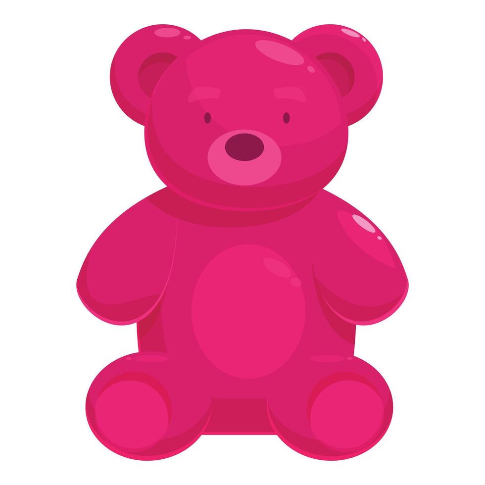 Pink gummy bear sitting down isolated on white background vector