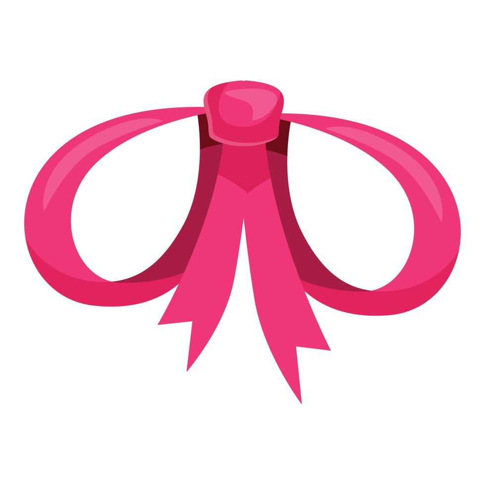 Big pink bow with knot tying ribbon together vector