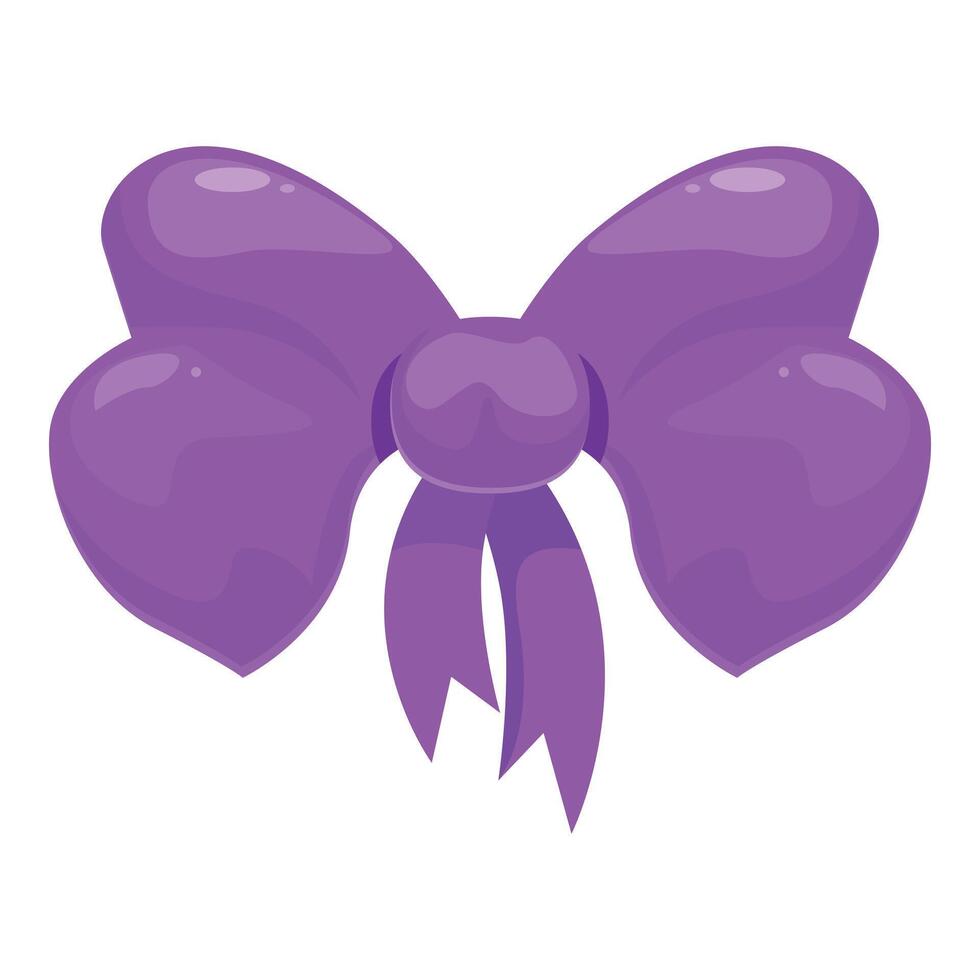 Beautiful purple bow hanging on white background vector