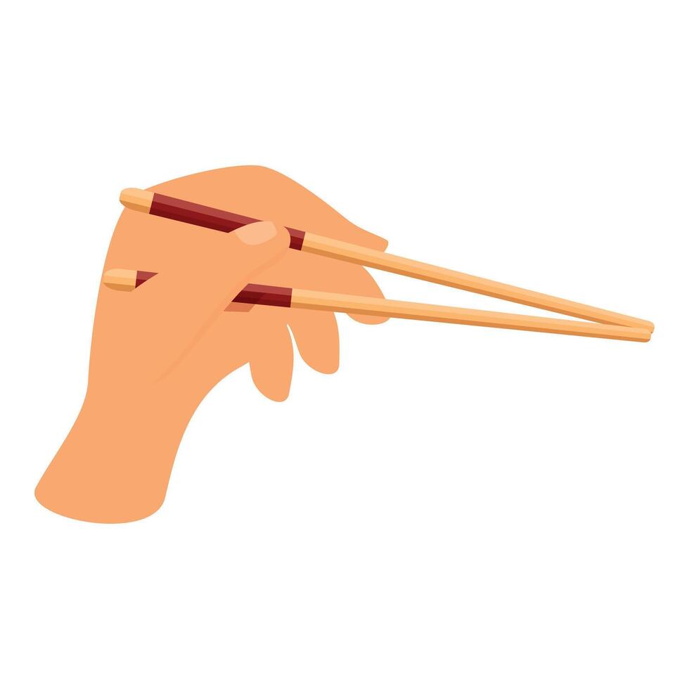 Hand holding chopsticks ready to eat asian food vector